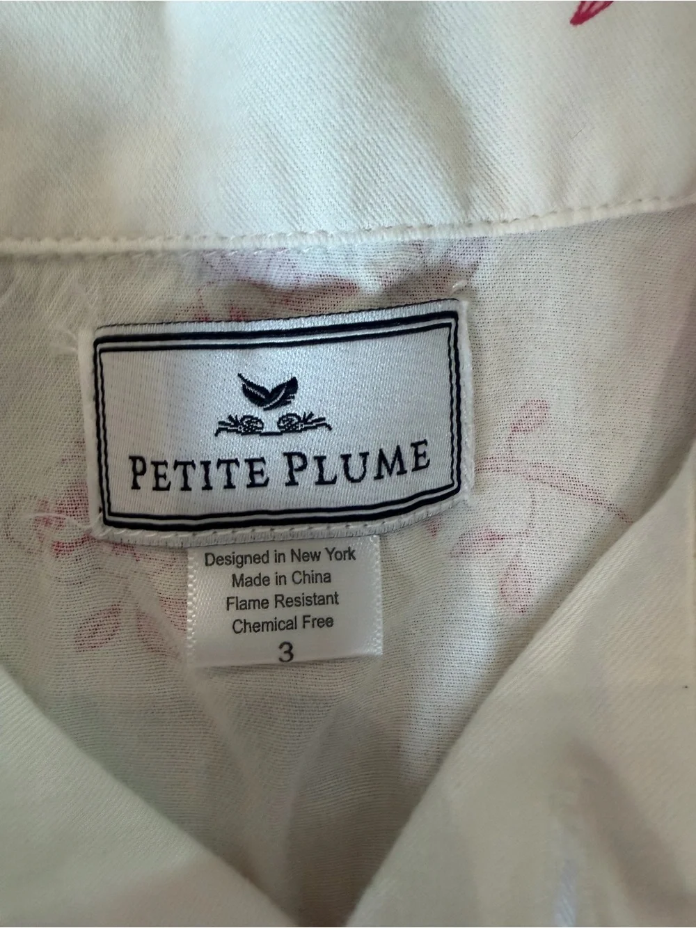 😴 Petite Plume English Rose Girls Pajama Set - Size 3